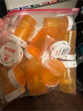 Clear Orange Bottles